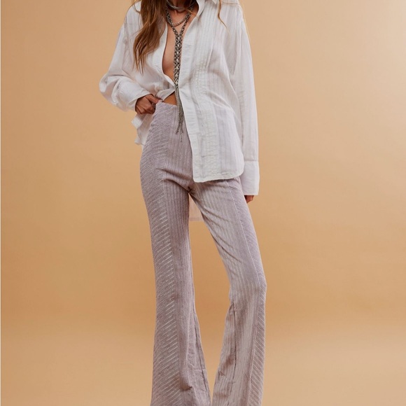 Women's Lavender Flared Pants - Picture 1 of 1